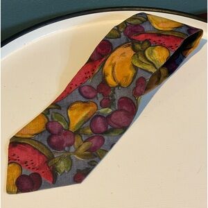 Vintage Yves Saint Laurent Neckwear YSL Fruit pattern silk tie - USA